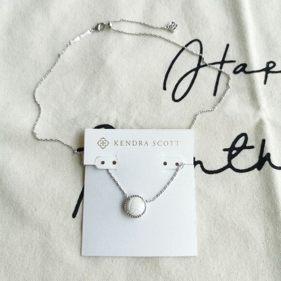 Kendra Scott Necklace - Volleyball - White Mother-of-Pearl Silver - Picture 4 of 5